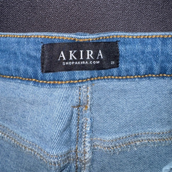 AKIRA Blue Embellished Jean Shorts - Picture 5 of 5